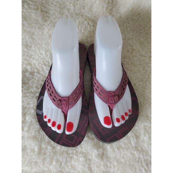 Teva Sandals Womens 6 Betsy Flip Flop Flats Comfort Pink Leather Slip On - Picture 2 of 8